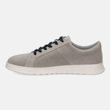 A grey Men's bugatti Sneakers featuring a round plain toe, zero heels heel. Made from suede leather with a durable tpr outsole, this laces design offers both style and comfort.
