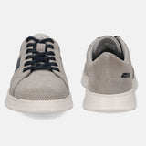 A grey Men's bugatti Sneakers featuring a round plain toe, zero heels heel. Made from suede leather with a durable tpr outsole, this laces design offers both style and comfort.
