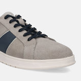 A grey Men's bugatti Sneakers featuring a round plain toe, zero heels heel. Made from suede leather with a durable tpr outsole, this laces design offers both style and comfort.