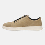 A beige Men's bugatti Sneakers featuring a round plain toe, zero heels heel. Made from suede leather with a durable tpr outsole, this laces design offers both style and comfort.