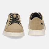 A beige Men's bugatti Sneakers featuring a round plain toe, zero heels heel. Made from suede leather with a durable tpr outsole, this laces design offers both style and comfort.
