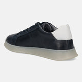 A blue Men's bugatti Sneakers featuring a round plain toe, zero heels heel. Made from premium genuine leather with a durable tpr outsole, this laces design offers both style and comfort.