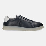 A blue Men's bugatti Sneakers featuring a round plain toe, zero heels heel. Made from premium genuine leather with a durable tpr outsole, this laces design offers both style and comfort.