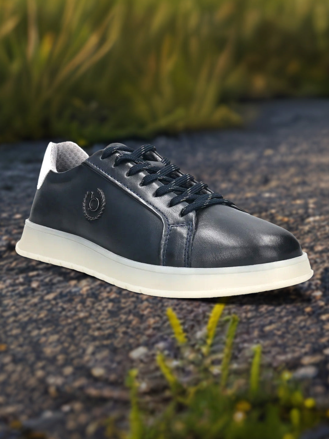 bugatti Fiero Dark Blue Premium Leather Comfort Sneakers – bugatti