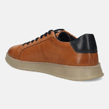 A cognac Men's bugatti Sneakers featuring a round plain toe, zero heels heel. Made from premium genuine leather with a durable tpr outsole, this laces design offers both style and comfort.