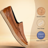 bugatti Spendril Cognac Premium Leather Casual Slip-Ons