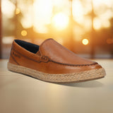 bugatti Spendril Cognac Premium Leather Casual Slip-Ons