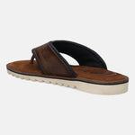 A cognac Men's bugatti Thongs featuring a open toe plain toe, zero heels heel. Made from premium genuine leather with a durable eva outsole, this slip-on design offers both style and comfort.