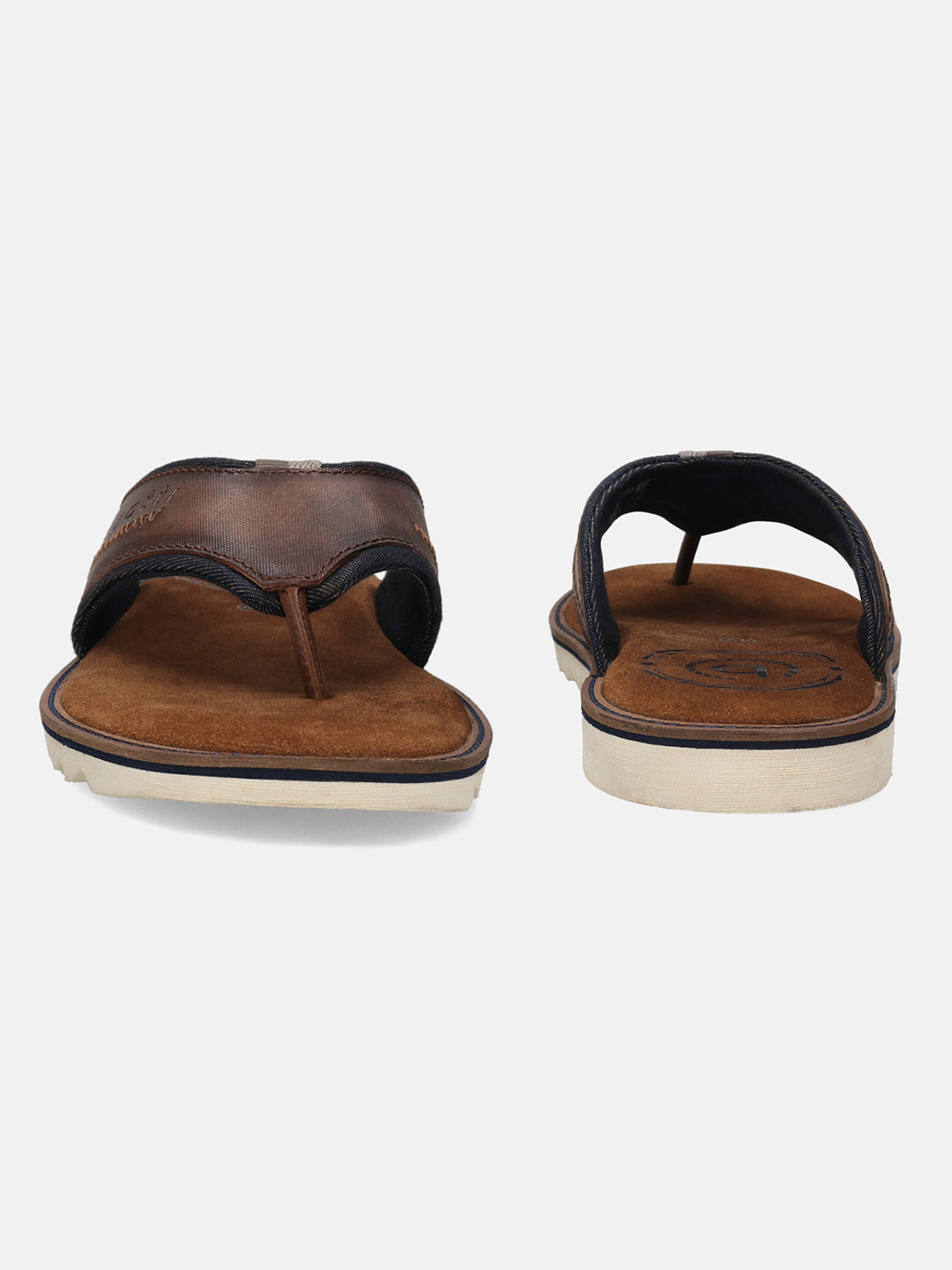 A cognac Men's bugatti Thongs featuring a open toe plain toe, zero heels heel. Made from premium genuine leather with a durable eva outsole, this slip-on design offers both style and comfort.