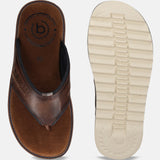 A cognac Men's bugatti Thongs featuring a open toe plain toe, zero heels heel. Made from premium genuine leather with a durable eva outsole, this slip-on design offers both style and comfort.