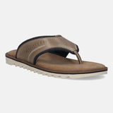 A taupe Men's bugatti Thongs featuring a open toe plain toe, zero heels heel. Made from premium genuine leather with a durable eva outsole, this slip-on design offers both style and comfort.