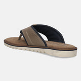 A taupe Men's bugatti Thongs featuring a open toe plain toe, zero heels heel. Made from premium genuine leather with a durable eva outsole, this slip-on design offers both style and comfort.