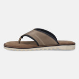 A taupe Men's bugatti Thongs featuring a open toe plain toe, zero heels heel. Made from premium genuine leather with a durable eva outsole, this slip-on design offers both style and comfort.