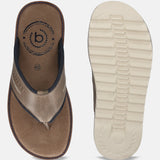 A taupe Men's bugatti Thongs featuring a open toe plain toe, zero heels heel. Made from premium genuine leather with a durable eva outsole, this slip-on design offers both style and comfort.