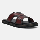 A grey Men's bugatti Mules featuring a round toe plain toe, zero heels heel, and a wide fit. Made from premium genuine leather with a durable eva outsole, this slip-on design offers both style and comfort.