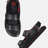 bugatti Black Premium Leather Sandal