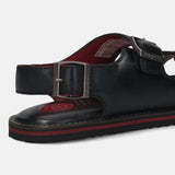 bugatti Black Premium Leather Sandal