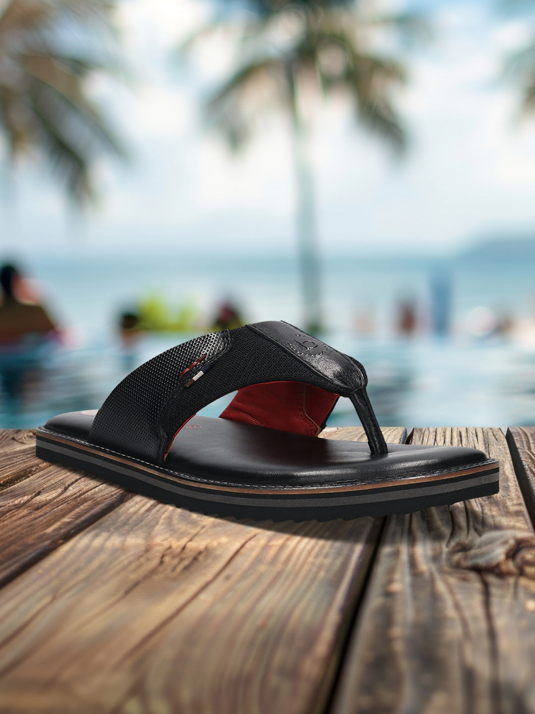 bugatti Cobie black Comfort Thong Sandals