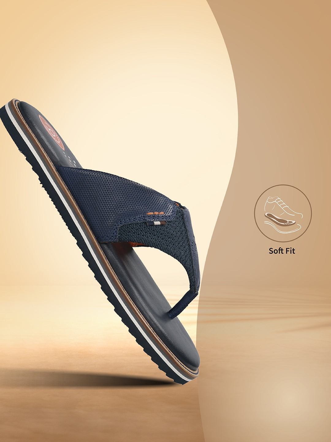 Men's Bugatti thong blue leather / textile shoes with a round toe , a eva outsole.