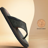 Men's Bugatti thong green leather shoes with a round toe , a eva outsole.