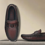 bugatti Olexa Red Premium Leather Casual Slip-Ons