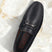 Men's Bugatti drivers blue leather shoes with a round toe and apron toe , a rubber outsole.