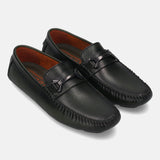 Men's Bugatti drivers green leather shoes with a round toe and apron toe , a rubber outsole.