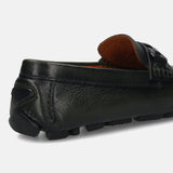 Men's Bugatti drivers green leather shoes with a round toe and apron toe , a rubber outsole.