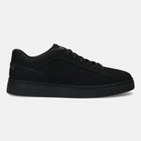 A black Men's bugatti Sneakers featuring a round toe plain toe, zero heels heel. Made from premium genuine leather with a durable tr outsole, this laces design offers both style and comfort.