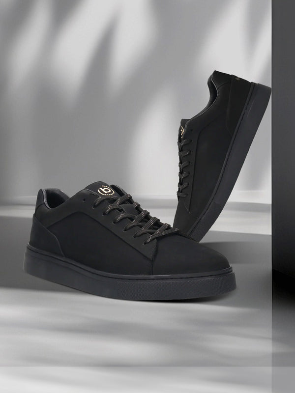 bugatti Fogg Black  Premium Leather Comfort Sneakers