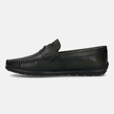 Men's Bugatti drivers green leather shoes with a round toe and apron toe , a tpr outsole.