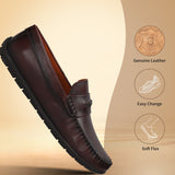 bugatti Linex mid-brown Premium Leather Comfort Slip-Ons Casual