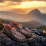 bugatti Linex mid-brown Premium Leather Comfort Slip-Ons Casual