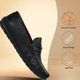 Men's Bugatti drivers black leather shoes with a round toe and apron toe , a tpr outsole.
