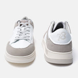 A white Men's bugatti Sneakers featuring a round plain toe, zero heels heel. Made from suede leather with a durable tpr outsole, this laces design offers both style and comfort.