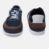 A blue Men's bugatti Sneakers featuring a round plain toe, zero heels heel. Made from synthetic with a durable tpr outsole, this laces design offers both style and comfort.