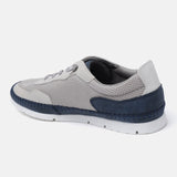 A grey Men's bugatti Sneakers featuring a round plain toe, zero heels heel. Made from synthetic with a durable tpr outsole, this laces design offers both style and comfort.