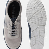 A grey Men's bugatti Sneakers featuring a round plain toe, zero heels heel. Made from synthetic with a durable tpr outsole, this laces design offers both style and comfort.