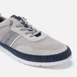 A grey Men's bugatti Sneakers featuring a round plain toe, zero heels heel. Made from synthetic with a durable tpr outsole, this laces design offers both style and comfort.