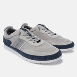 A grey Men's bugatti Sneakers featuring a round plain toe, zero heels heel. Made from synthetic with a durable tpr outsole, this laces design offers both style and comfort.