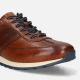 Men's Bugatti leather cognac leather shoes with a round toe , a tpr outsole , and laces fastening.