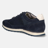 Men's Bugatti leather blue leather shoes with a round toe , a tpr outsole , and laces fastening.