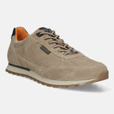 Men's Bugatti leather beige leather shoes with a round toe , a tpr outsole , and laces fastening.
