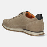 Men's Bugatti leather beige leather shoes with a round toe , a tpr outsole , and laces fastening.