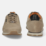 Men's Bugatti leather beige leather shoes with a round toe , a tpr outsole , and laces fastening.