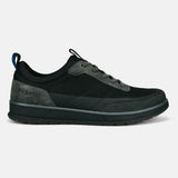 A black Men's bugatti Sneakers featuring a round plain toe, zero heels heel. Made from textile with a durable tpr outsole, this laces design offers both style and comfort.