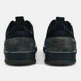 A black Men's bugatti Sneakers featuring a round plain toe, zero heels heel. Made from textile with a durable tpr outsole, this laces design offers both style and comfort.