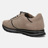 A beige Men's bugatti Sneakers featuring a round plain toe, zero heels heel. Made from suede leather with a durable tpr outsole, this laces design offers both style and comfort.