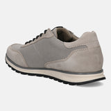 A grey Men's bugatti Sneakers featuring a round plain toe, zero heels heel. Made from suede leather with a durable tpr outsole, this laces design offers both style and comfort.