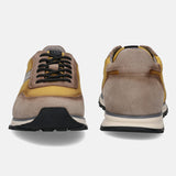 A yellow Men's bugatti Sneakers featuring a round plain toe, zero heels heel. Made from suede leather with a durable tpr outsole, this laces design offers both style and comfort.